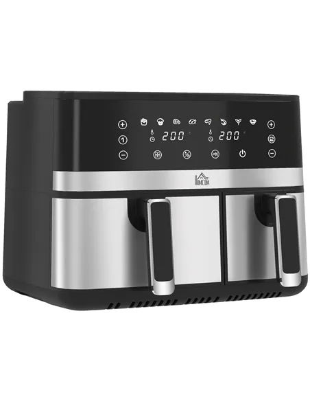 HOMCOM 8.5L Dual Basket Air Fryer, with Sync and Multi-Menu Cooking