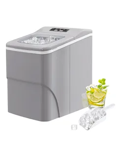 HOMCOM 12kg Countertop Ice Cube Machine, with Scoop - Silver-Tone