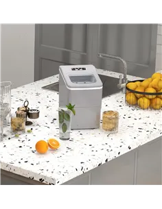 HOMCOM 12kg Countertop Ice Cube Machine, with Scoop - Silver-Tone 2