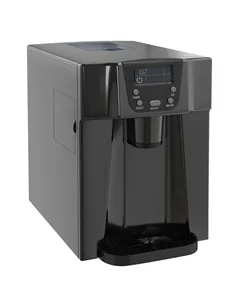 HOMCOM 3L Ice Maker Machine and Water Dispenser, 12kg in 24H, 2 Sizes 9 Ice Cubes Ready in 6-10 Mins Ice Machine, Black