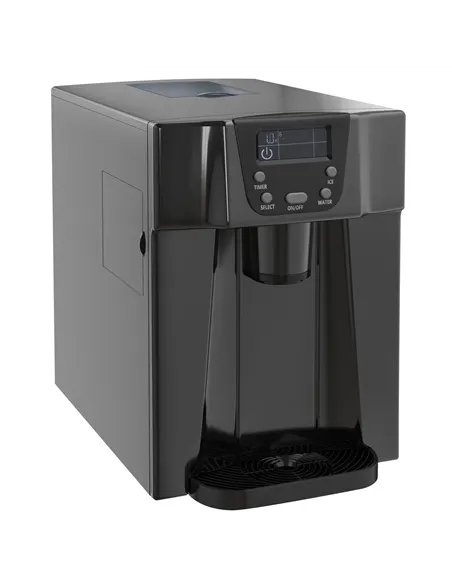 HOMCOM 3L Ice Maker Machine and Water Dispenser, 12kg in 24H, 2 Sizes 9 Ice Cubes Ready in 6-10 Mins Ice Machine, Black