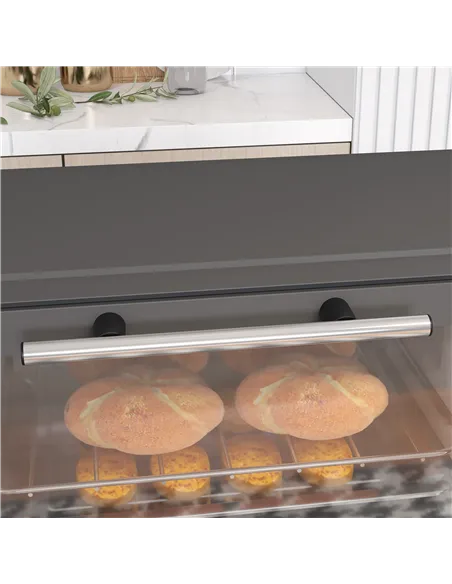 HOMCOM Mini Oven, 9L Countertop Electric Grill, Toaster Oven with Adjustable Temperature, Timer, Dishwasher Safe Baking Tray and