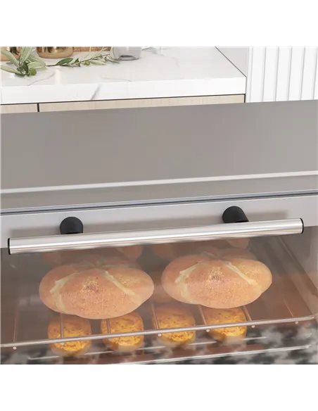 HOMCOM Mini Oven, 9L Countertop Electric Grill, Toaster Oven with Adjustable Temperature, Timer, Dishwasher Safe Baking Tray and