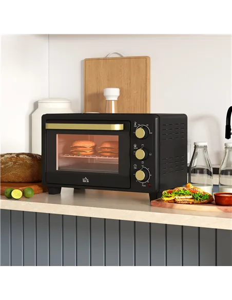 HOMCOM 16L Mini 1400W Countertop Oven - Black