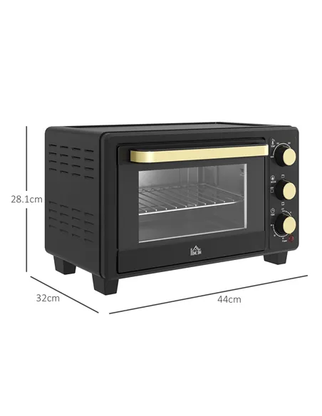 HOMCOM 16L Mini 1400W Countertop Oven - Black