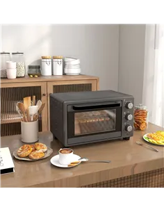 HOMCOM 21L Mini Countertop Oven, 100°C-230°C Adjustable Temp - Grey 2