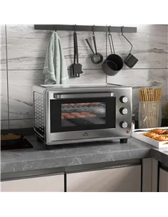 HOMCOM 30L 60-230℃ Mini Electric Oven, with Accessories - Silver Tone 2