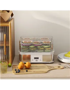 HOMCOM 5 Tier Food Dehydrator, 245W Stainless Steel Food Dryer Machine with Adjustable Temperature, Timer and LCD Display for Dr 2