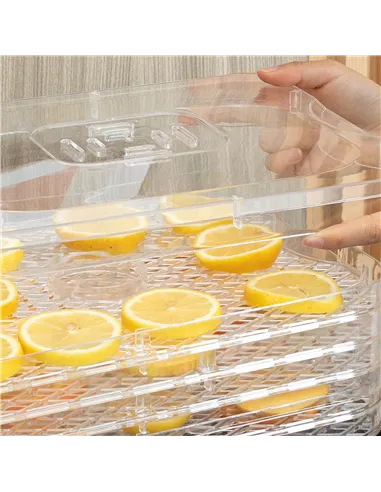 HOMCOM 5 Tier Food Dehydrator, 245W Stainless Steel Food Dryer Machine with Adjustable Temperature, Timer and LCD Display for Dr