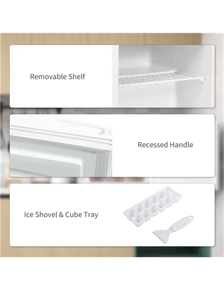 HOMCOM 35L Mini Freezer, -24℃ to -14℃ Temperature - White