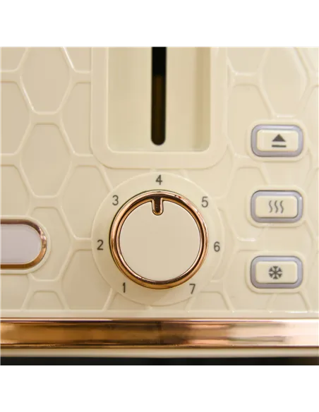 HOMCOM Kettle and Toaster Set, 1.7L 3000W Fast Boil Jug Kettle, 4 Slice Toaster with 7 Level Browning Controls, Beige