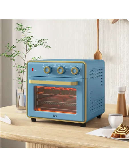 HOMCOM 20L 90-230℃ Mini Electric Oven - Blue