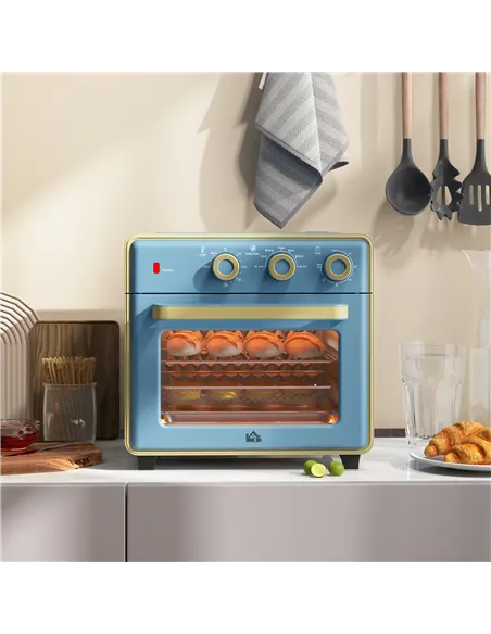 HOMCOM 20L 90-230℃ Mini Electric Oven - Blue