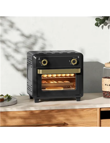 HOMCOM 10L Air Fryer Oven, Mini Oven, Oil Free Cooking, Grill, Roast, Bake, with Adjustable Temperature, Timer, Dishwasher Safe,