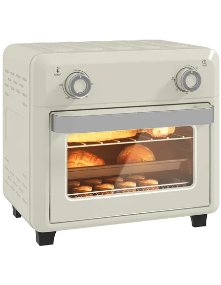 HOMCOM 10L Air Fryer Oven, Mini Oven, Oil Free Cooking, Grill, Roast, Bake, with Adjustable Temperature, Timer, Dishwasher Safe,