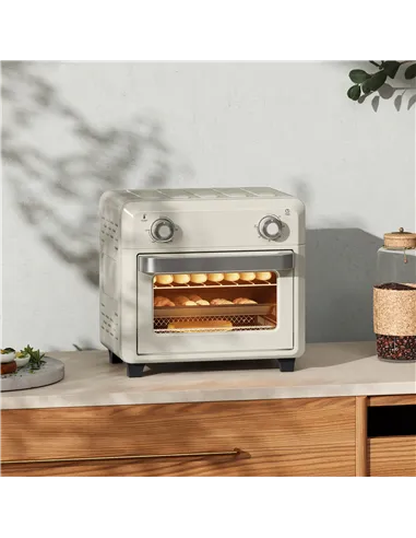 HOMCOM 10L Air Fryer Oven, Mini Oven, Oil Free Cooking, Grill, Roast, Bake, with Adjustable Temperature, Timer, Dishwasher Safe,