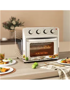 HOMCOM 24L Air Fryer Oven, Mini Oven, Oil Free Cooking, Grill, Roast, Bake, with Adjustable Temperature, Timer, Touch Screen, Di 2