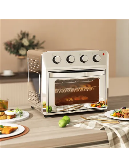 HOMCOM 24L Air Fryer Oven, Mini Oven, Oil Free Cooking, Grill, Roast, Bake, with Adjustable Temperature, Timer, Touch Screen, Di