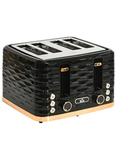 HOMCOM Four-Slice Rippled Toaster - Black