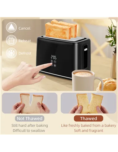 HOMCOM Polished Metal Kettle and Toaster Set - Black