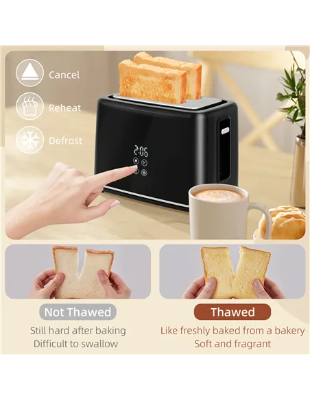 HOMCOM Polished Metal Kettle and Toaster Set - Black