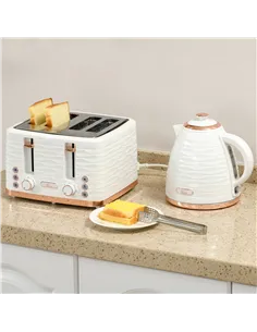 HOMCOM Four-Slice Rippled Toaster - White 2