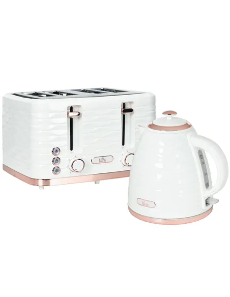 HOMCOM Four-Slice Rippled Toaster - White