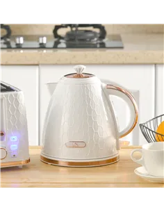 HOMCOM 3kW Rapid Boil Honeycomb Kettle - Cream 2