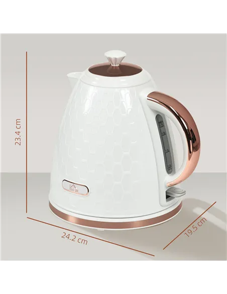 HOMCOM 3kW Rapid Boil Honeycomb Kettle - Cream