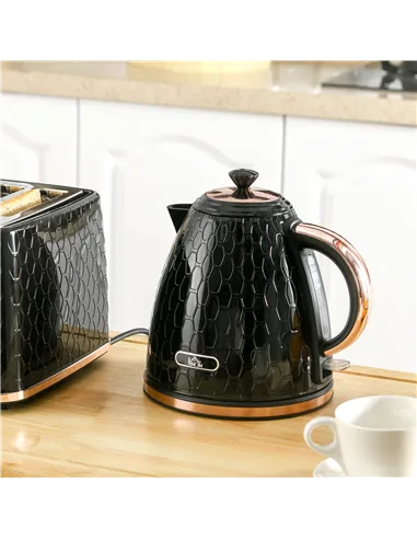 HOMCOM 3kW Rapid Boil Honeycomb Kettle - Black
