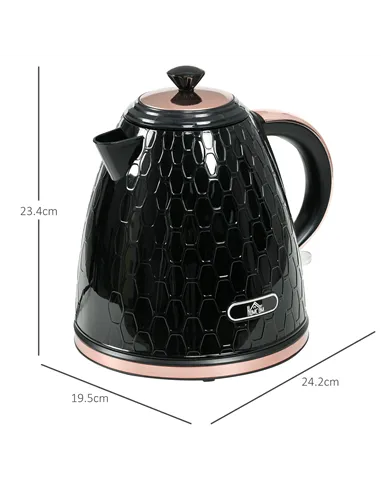 HOMCOM 3kW Rapid Boil Honeycomb Kettle - Black