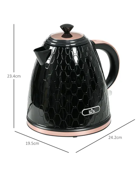 HOMCOM 3kW Rapid Boil Honeycomb Kettle - Black