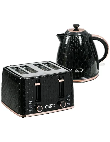 HOMCOM 3kW Rapid Boil Honeycomb Kettle - Black