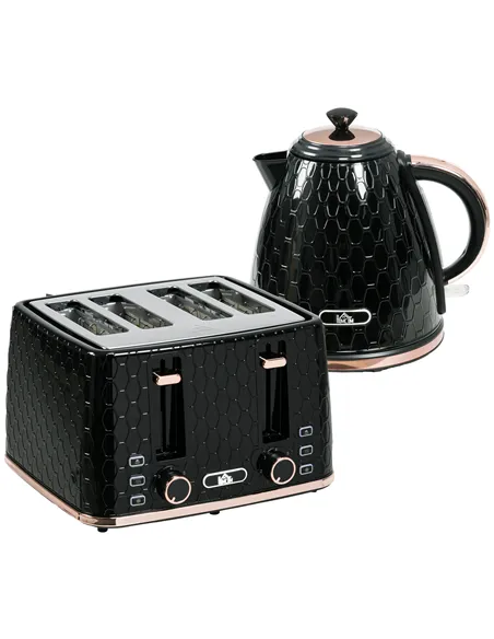 HOMCOM 3kW Rapid Boil Honeycomb Kettle - Black
