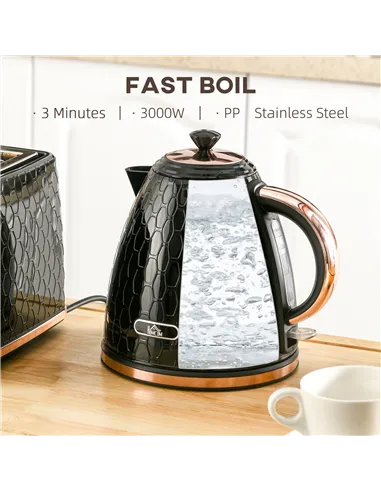 HOMCOM 3kW Rapid Boil Honeycomb Kettle - Black