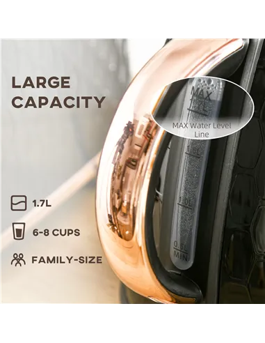 HOMCOM 3kW Rapid Boil Honeycomb Kettle - Black