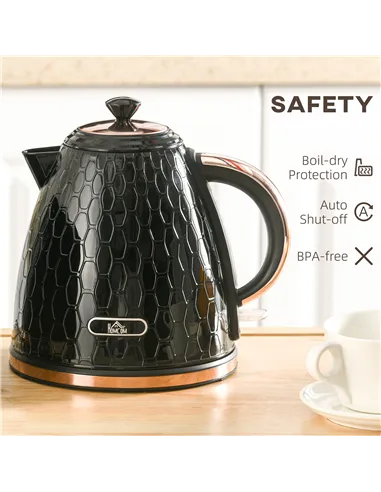 HOMCOM 3kW Rapid Boil Honeycomb Kettle - Black
