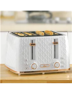 HOMCOM Four-Slice Honeycomb Toaster - White 2