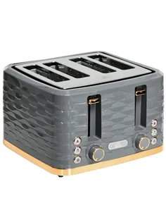 HOMCOM Four-Slice Rippled Toaster - Grey