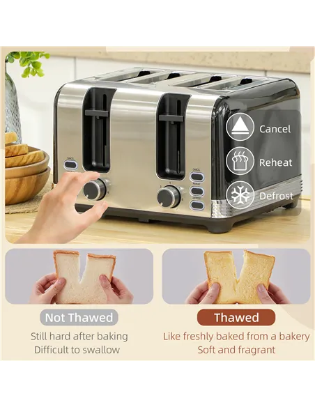 HOMCOM Polished Metal Kettle and Toaster Set - Black