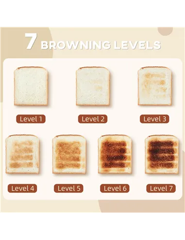 HOMCOM Polished Metal Kettle and Toaster Set - Cream