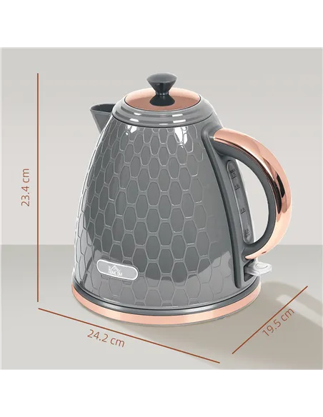 HOMCOM 3kW Rapid Boil Honeycomb Kettle - Grey