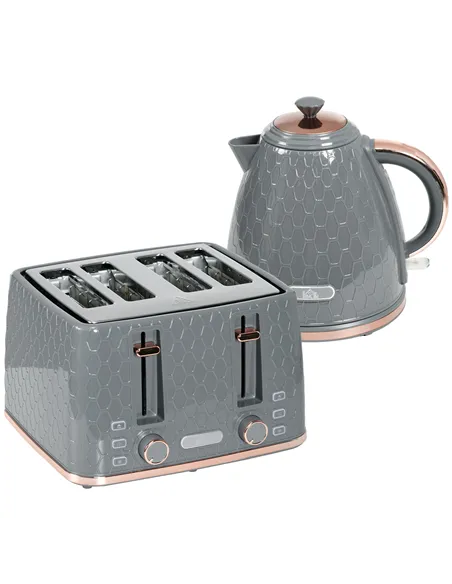HOMCOM 3kW Rapid Boil Honeycomb Kettle - Grey