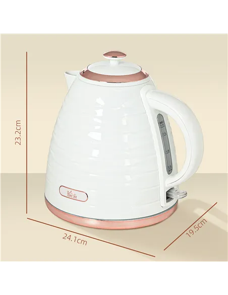 HOMCOM 3kW Rapid Boil Honeycomb Kettle - Cream