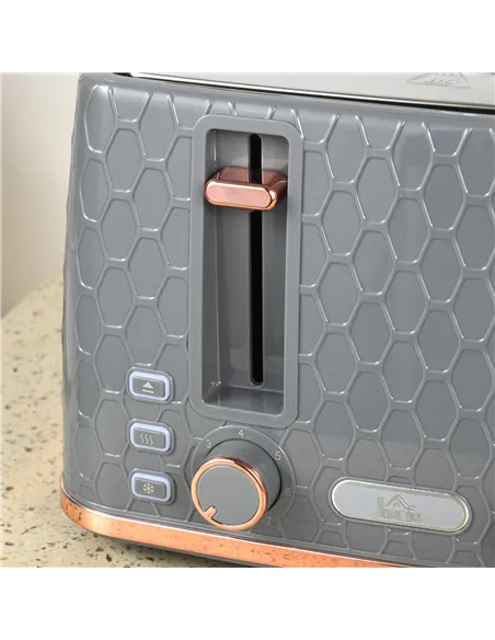 HOMCOM Four-Slice Honeycomb Toaster - Grey