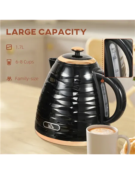 HOMCOM 3kW Rapid Boil Honeycomb Kettle - Black