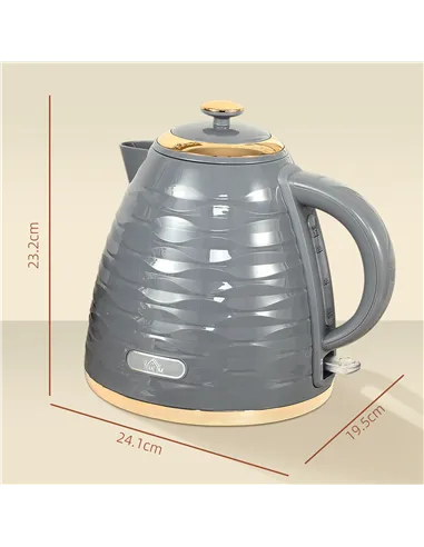 HOMCOM 3kW Rapid Boil Honeycomb Kettle - Grey