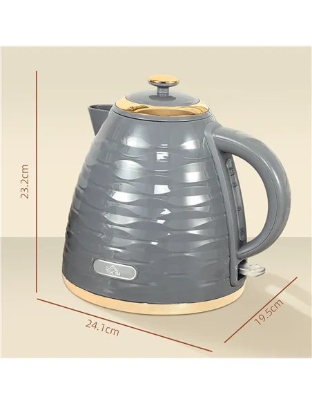 HOMCOM 3kW Rapid Boil Honeycomb Kettle - Grey