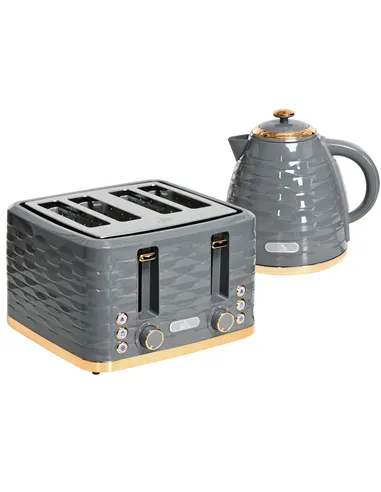 HOMCOM 3kW Rapid Boil Honeycomb Kettle - Grey