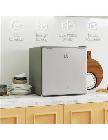HOMCOM 46 Litre Lockable Countertop Fridge - Grey